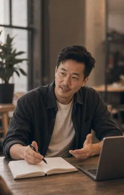 An engineering manager at his desk